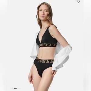 Versace Black and Gold Bikini Set top size 3 bottom size 5 NEW